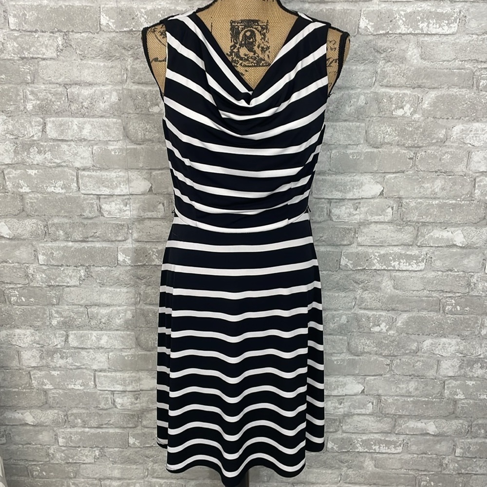 Dressbarn Striped Draped Dress